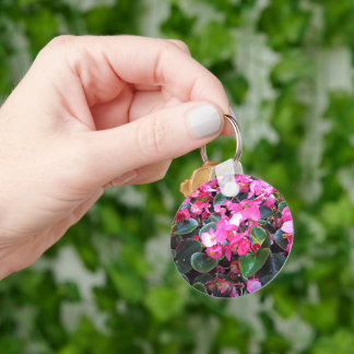 Purple flowers key ring