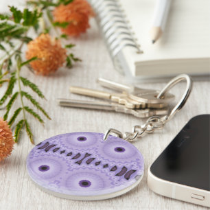Purple Flowers Key Ring