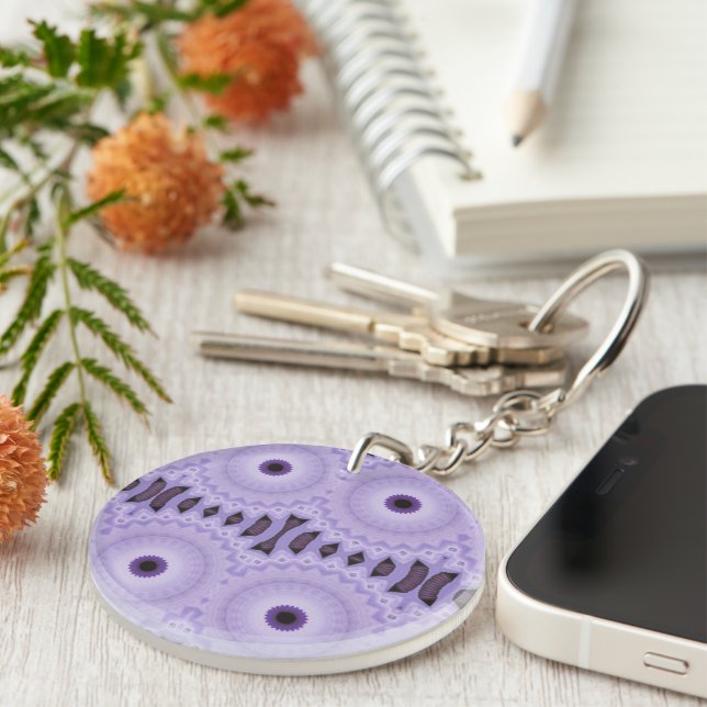 Purple Flowers Key Ring (Front Right)