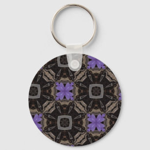 Purple Flowers Key Ring