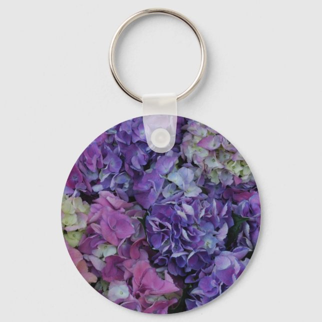 Purple Flowers Key Ring (Front)