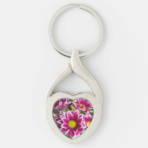 Purple flowers key ring