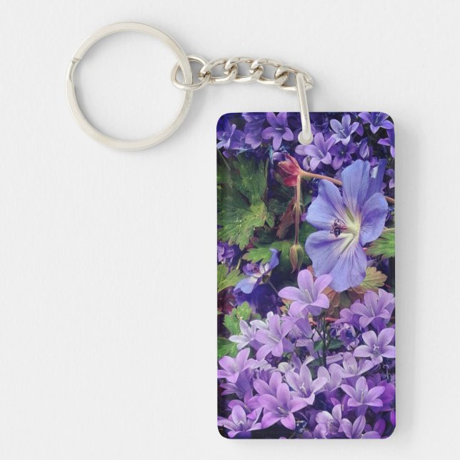 Purple flowers key ring (Front)