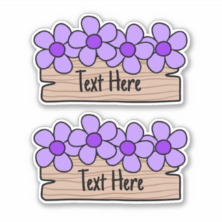 Purple Flowers Label