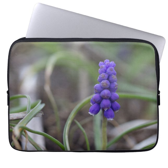 Purple Flowers Laptop Sleeve (Front)
