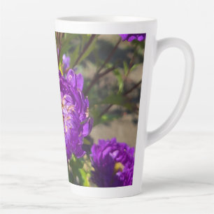 Purple flowers latte mug