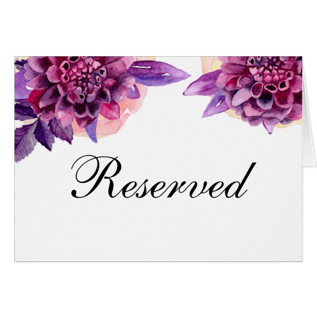 Purple flowers. Lilac floral wedding reserved sign (Front Horizontal)
