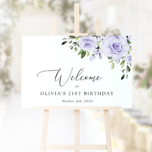 Purple Flowers, Lilac Flowers, Birthday Welcome Poster