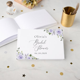 Purple Flowers, Lilac Flowers, Boho, Bridal Shower Guest Book