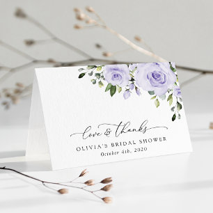 Purple Flowers, Lilac Flowers, Boho, Bridal Shower Thank You Card