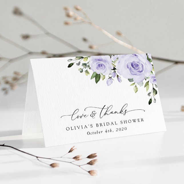 Purple Flowers, Lilac Flowers, Boho, Bridal Shower Thank You Card (Creator Uploaded)