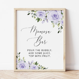 Purple Flowers, Lilac Flowers, Boho, Momosa Bar Poster