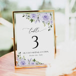 Purple Flowers, Lilac Flowers, Boho, Table Numbers<br><div class="desc">Add a personal touch to your bridal shower celebration with these stylish and memorable party items! Design features purple watercolor flowers and greenery on white background.</div>