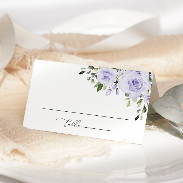 Purple Flowers, Lilac Flowers, Floral Wedding Place Card (Creator Uploaded)