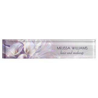 Purple Flowers Luxury Nameplate
