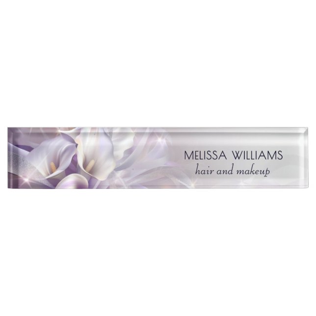 Purple Flowers Luxury Nameplate (Front)