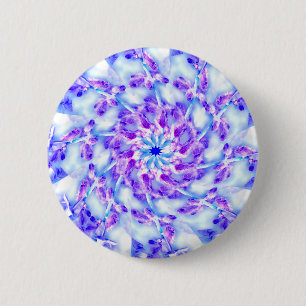 Purple Flowers Mandala 6 Cm Round Badge