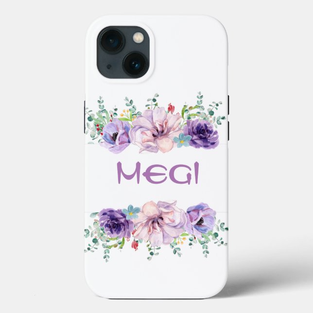 Purple flowers mask Case-Mate iPhone case (Back)