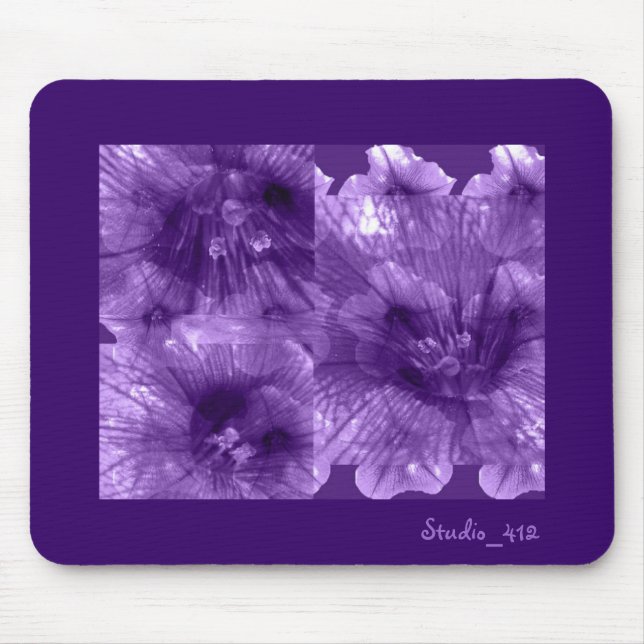 Purple Flowers Mouse Mat (Front)