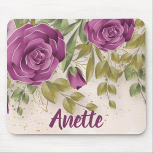 Purple Flowers Mouse Mat