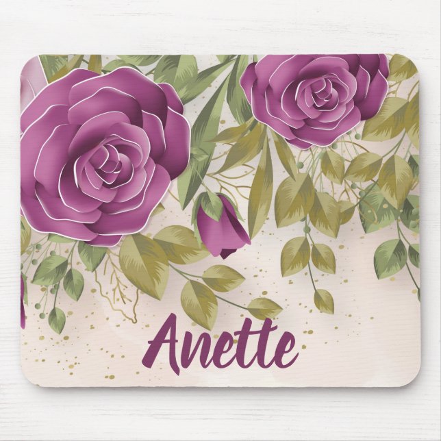 Purple Flowers Mouse Mat (Front)