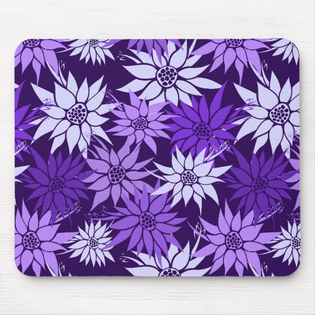 Purple Flowers Mousepad (Front)