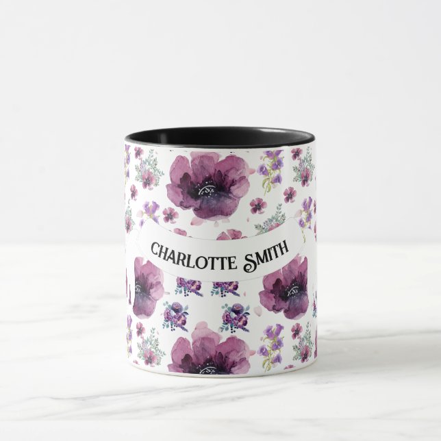 purple flowers mug (Center)