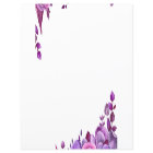 Purple flowers notes. Lilac floral. Botanical