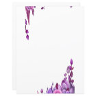 Purple flowers notes. Lilac floral. Botanical