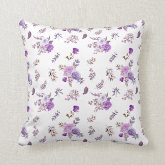 Purple flowers  on  cushion