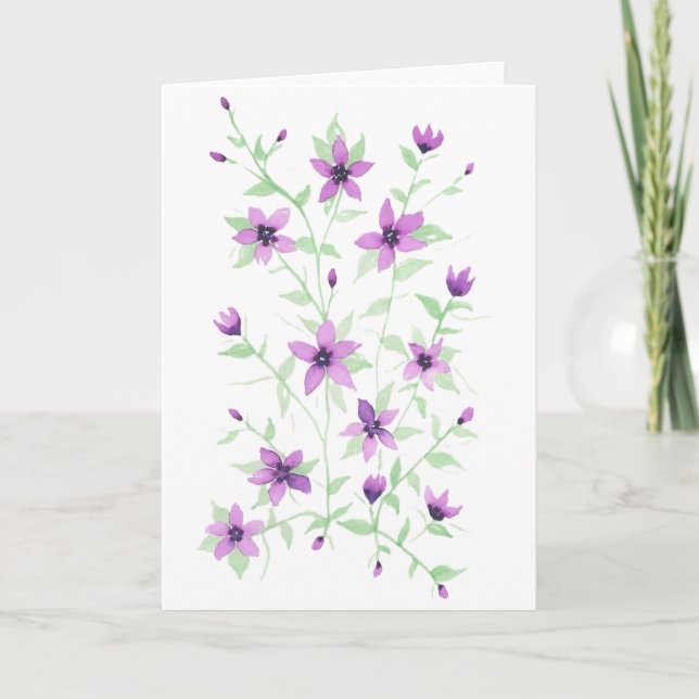Purple Flowers on the Vine Card (Front)