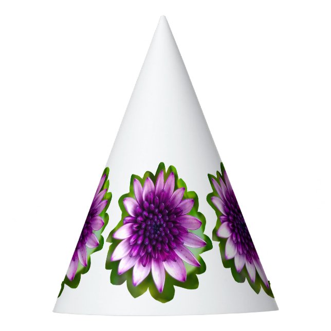 Purple Flowers  Party Hat (Front)