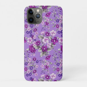 Purple flowers pattern  iPhone 11 pro case