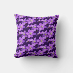 Purple Flowers Pattern Cushion