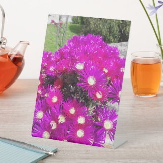 Purple Flowers Pedestal Sign