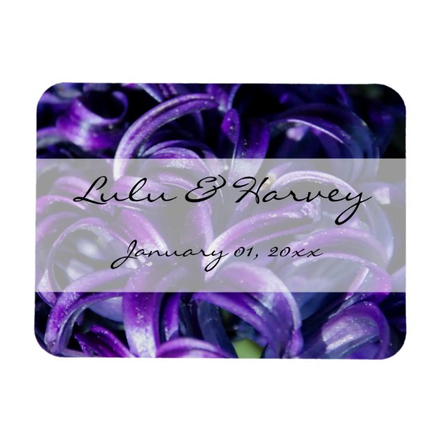 Purple Flowers Personal Wedding Magnet (Horizontal)