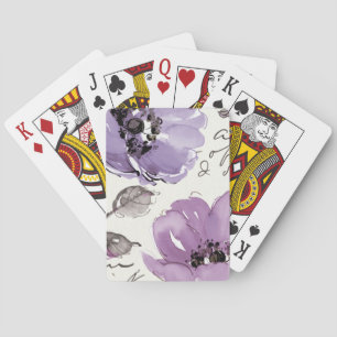 Purple Flowers Playing Cards