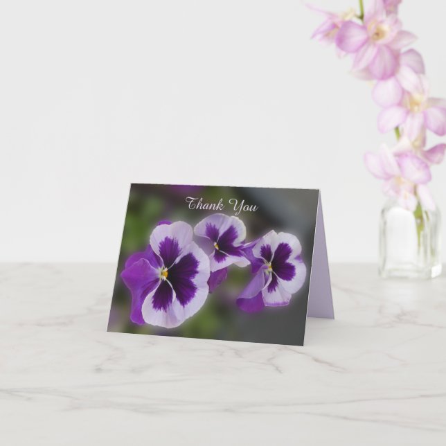 Purple Flowers Retirement Thank You Floral Note Card (Orchid)