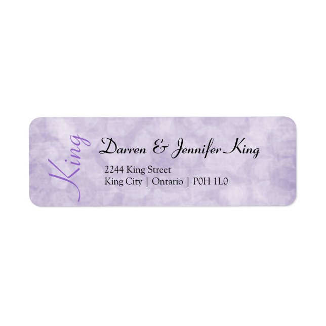 Purple Flowers Return Address Label - Customise (Front)