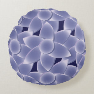 Purple flowers round cushion