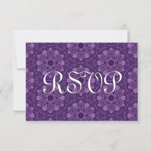 Purple Flowers RSVP Wedding Response S215