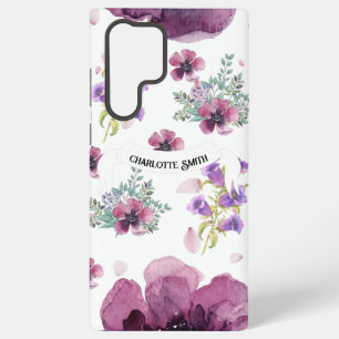 purple flowers samsung galaxy case