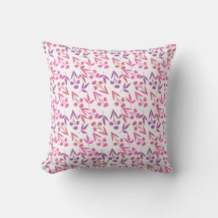 Purple Flowers Seamless Pattern – Elegant Floral Cushion