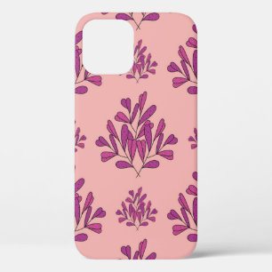 Purple flowers seamless vintage repeating backgrou iPhone 12 case