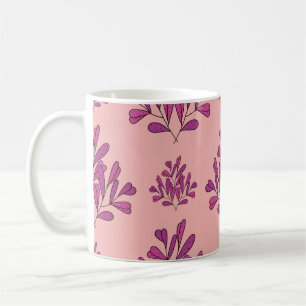 Purple flowers seamless vintage repeating backgrou coffee mug