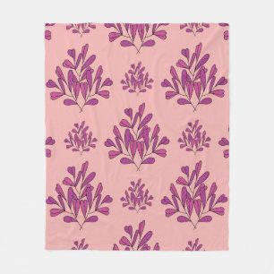 Purple flowers seamless vintage repeating backgrou fleece blanket