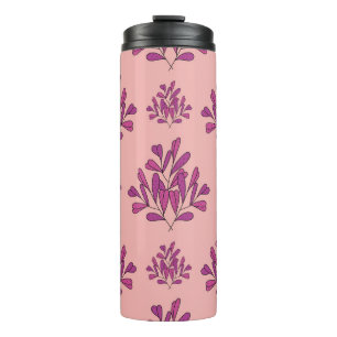 Purple flowers seamless vintage repeating backgrou thermal tumbler