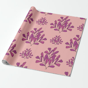 Purple flowers seamless vintage repeating backgrou wrapping paper