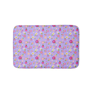 Purple Flowers Small Bath Mat