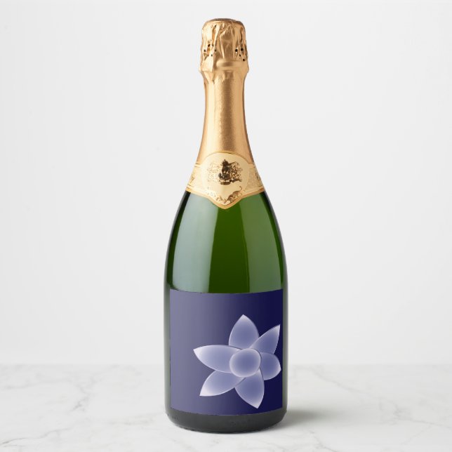 Purple flowers sparkling wine label (Front)
